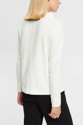 Stand-up collar sweatshirt, cotton blend, OFF WHITE, detail-asia image number 3