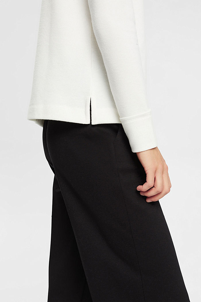 Stand-up collar sweatshirt, cotton blend, OFF WHITE, detail-asia image number 4