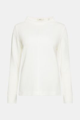 Stand-up collar sweatshirt, cotton blend, OFF WHITE, detail-asia image number 7