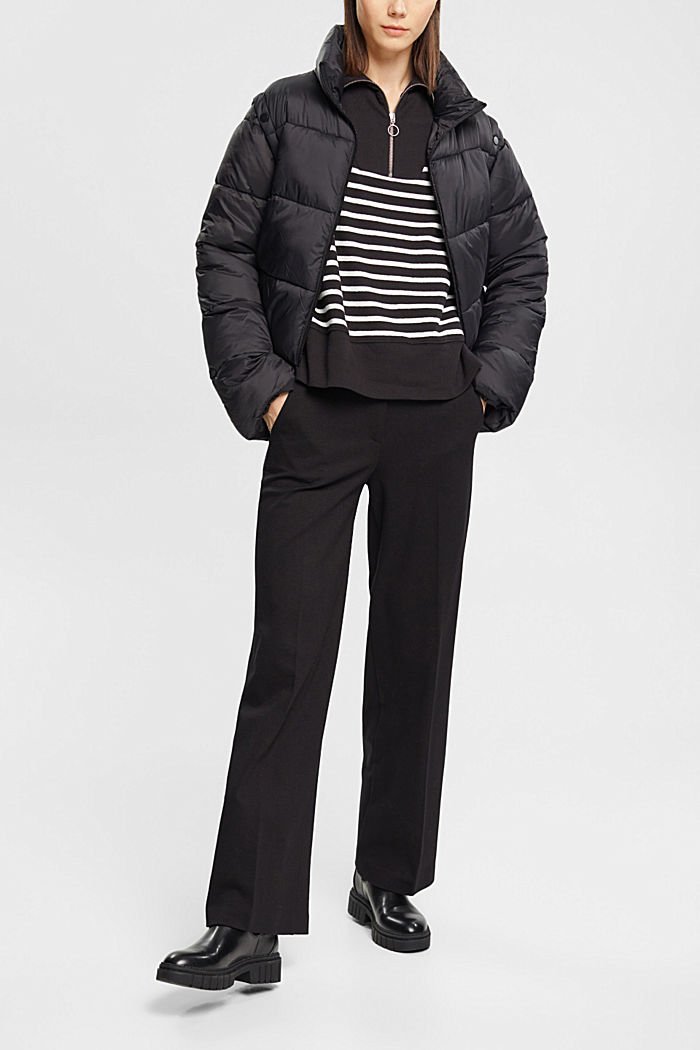 Striped half-zip sweater, BLACK, detail-asia image number 1