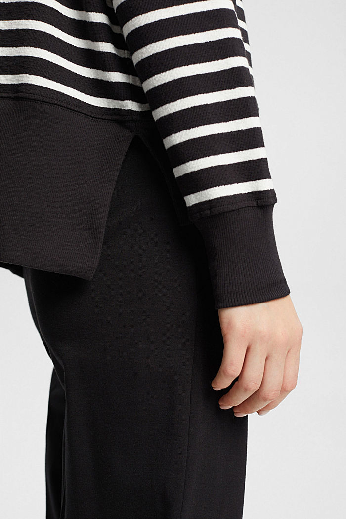 Striped half-zip sweater, BLACK, detail-asia image number 4