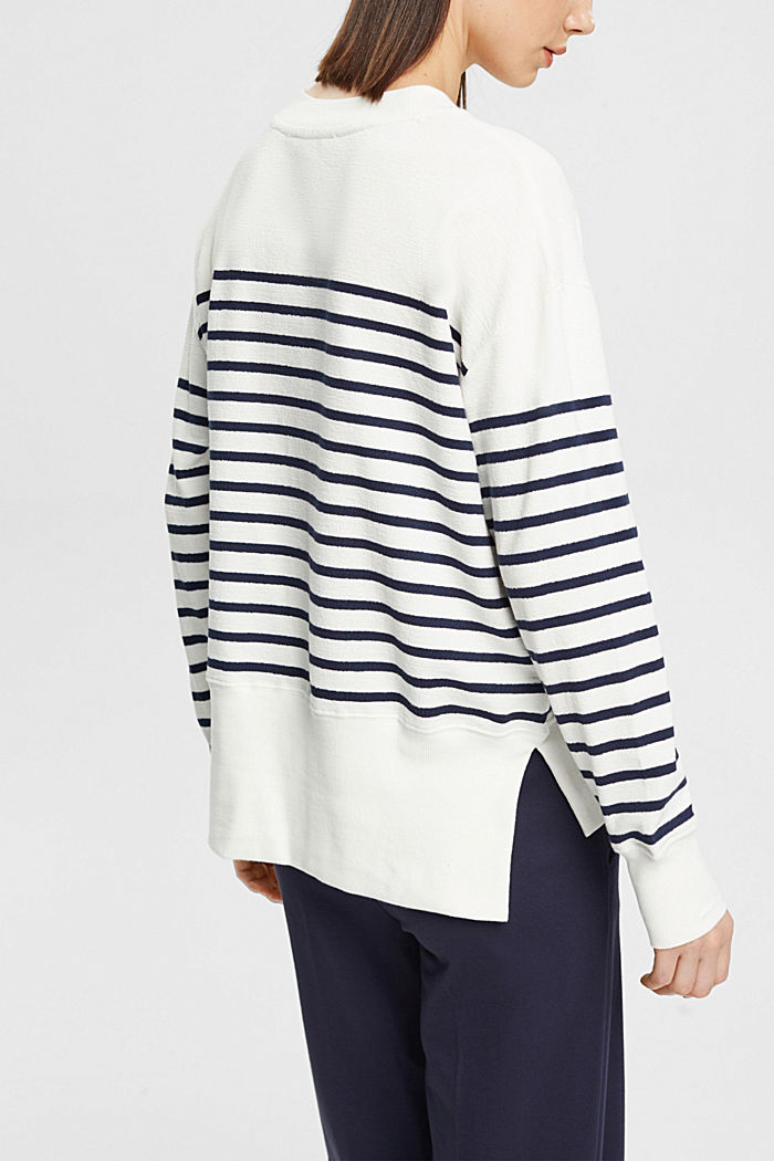 Striped cotton sweatshirt, OFF WHITE, detail-asia image number 3
