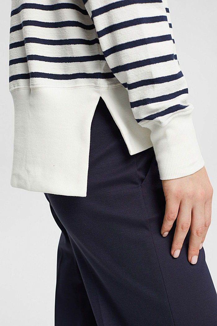 Striped cotton sweatshirt, OFF WHITE, detail-asia image number 4