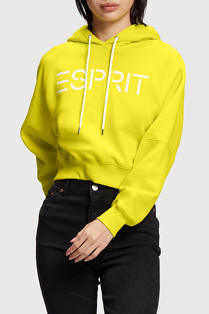 Cropped logo hoodie, BRIGHT YELLOW, detail-asia image number 0