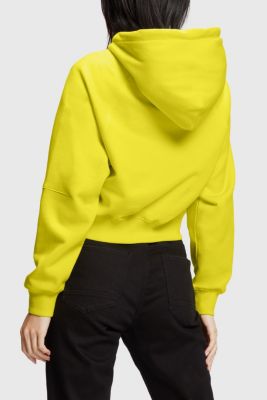 Cropped logo hoodie, BRIGHT YELLOW, detail-asia image number 1