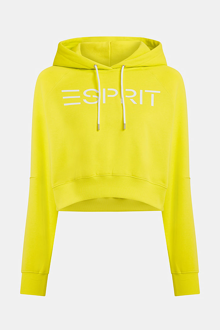 Cropped logo hoodie, BRIGHT YELLOW, detail-asia image number 4