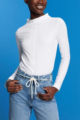 Boat neck long sleeve top