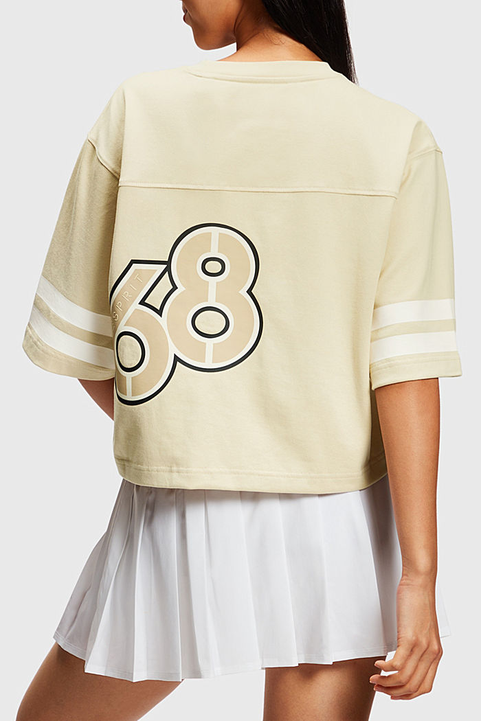 短款Varsity學院風LOGO橄欖球T恤, 米色, detail-asia image number 1