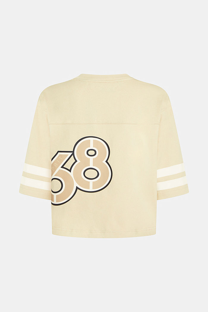 Cropped varsity logo rugby tee, LIGHT BEIGE, detail-asia image number 5
