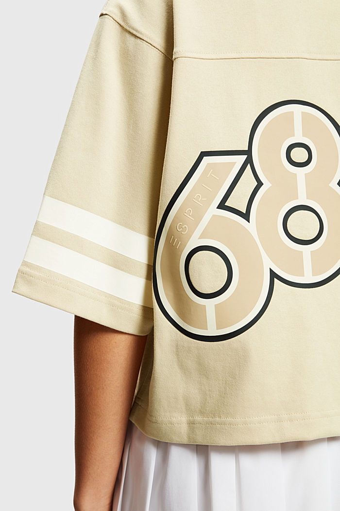 Cropped varsity logo rugby tee, LIGHT BEIGE, detail-asia image number 2