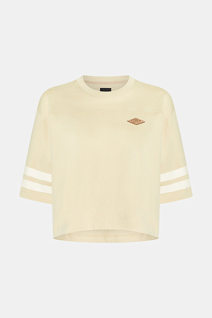 Cropped varsity logo rugby tee, LIGHT BEIGE, detail-asia image number 4