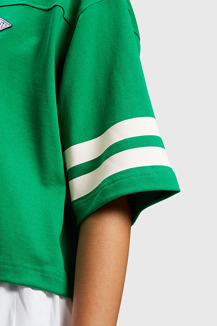 短款Varsity學院風LOGO橄欖球T恤, 翡翠綠, detail-asia image number 2