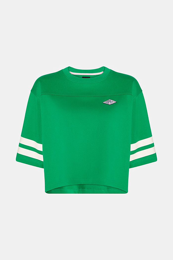 短款Varsity學院風LOGO橄欖球T恤, 翡翠綠, detail-asia image number 4