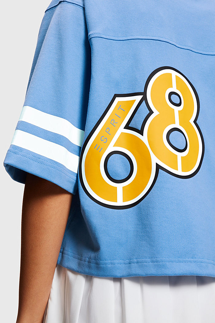 短款Varsity學院風LOGO橄欖球T恤, 淺藍色, detail-asia image number 3