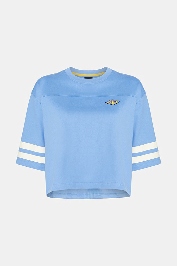 短款Varsity學院風LOGO橄欖球T恤, 淺藍色, detail-asia image number 4