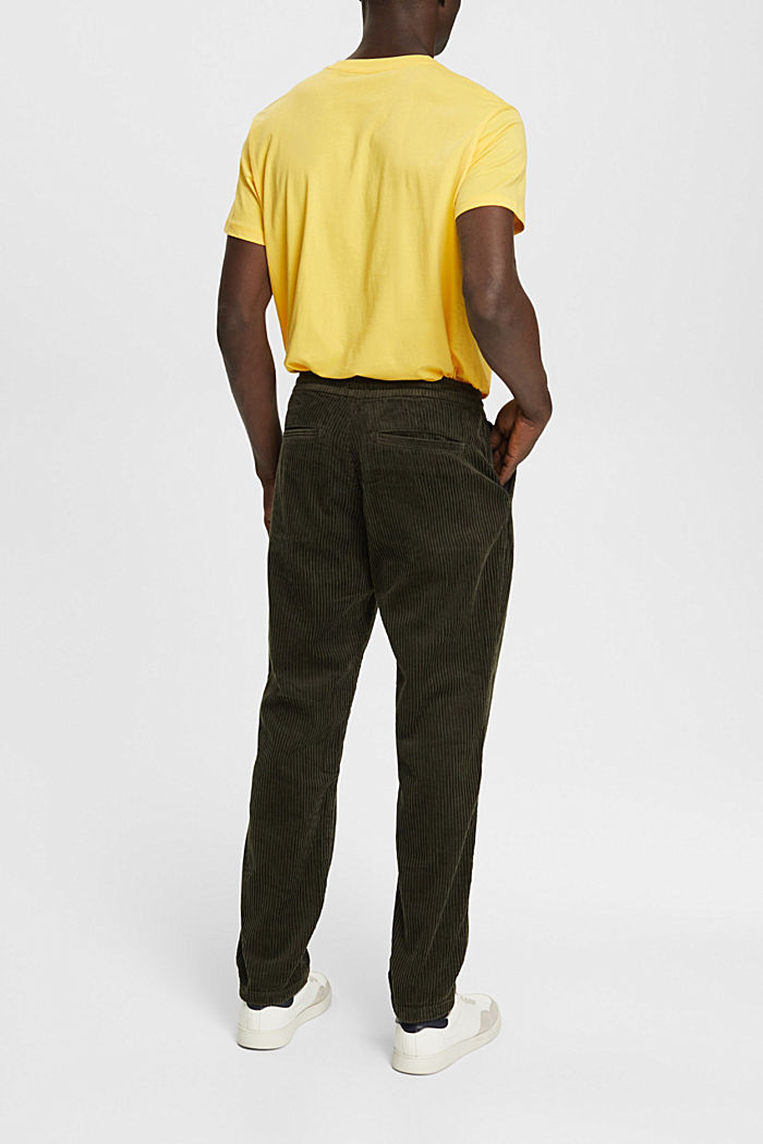 Jogger style corduroy trousers, DARK KHAKI, detail-asia image number 3