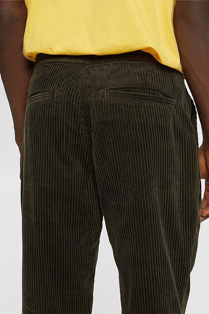 Jogger style corduroy trousers, DARK KHAKI, detail-asia image number 4