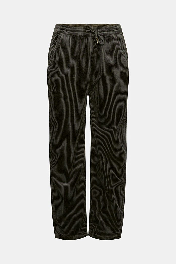 Jogger style corduroy trousers, DARK KHAKI, detail-asia image number 7