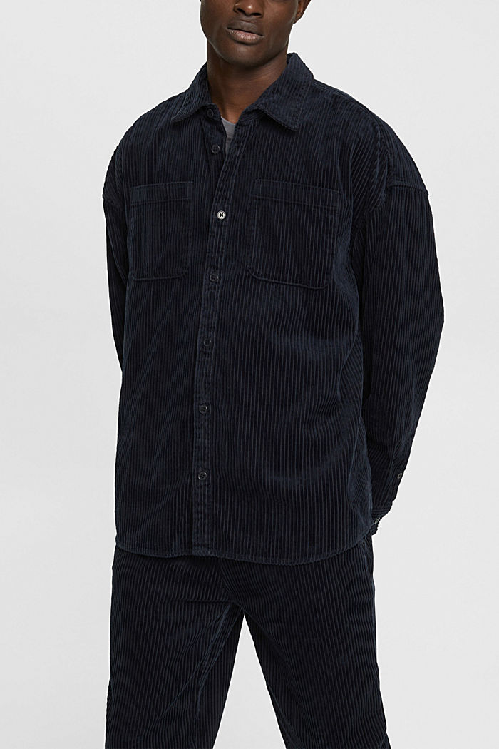 Oversized corduroy shirt, BLACK, detail-asia image number 0
