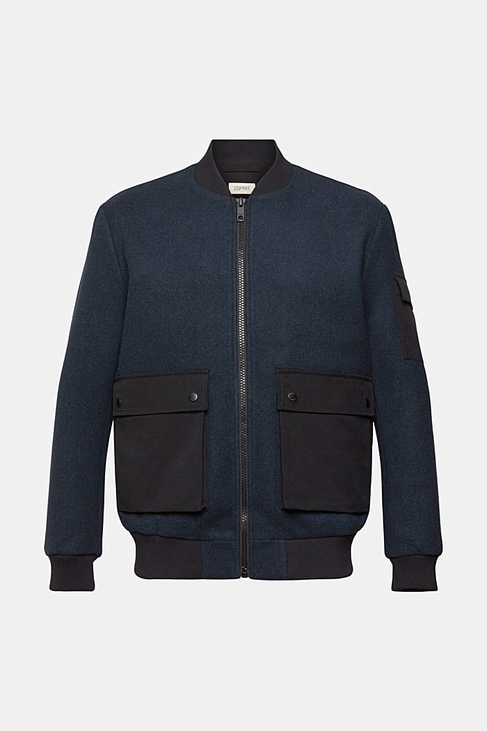 Wool blend bomber jacket, PETROL BLUE, detail-asia image number 6