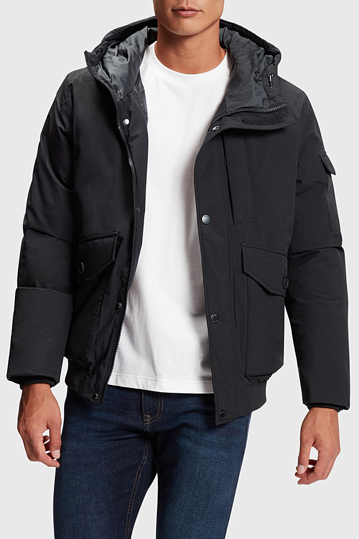 Down jacket with flap pockets, BLACK, detail-asia image number 0