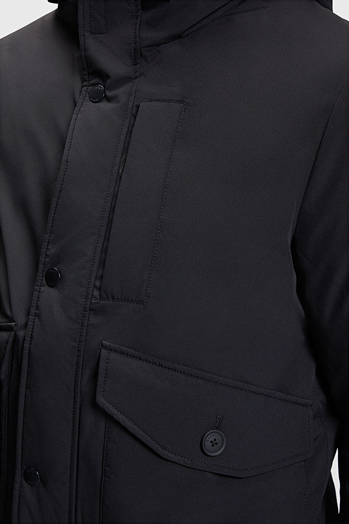 Down jacket with flap pockets, BLACK, detail-asia image number 2