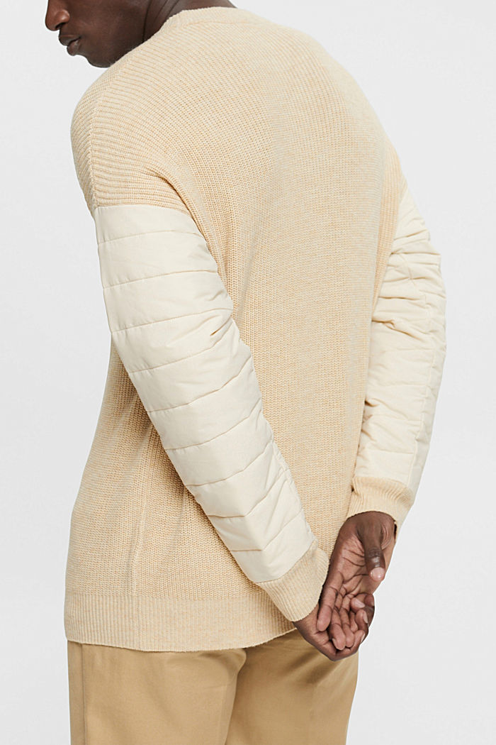 Mixed material jumper, CREAM BEIGE, detail-asia image number 3