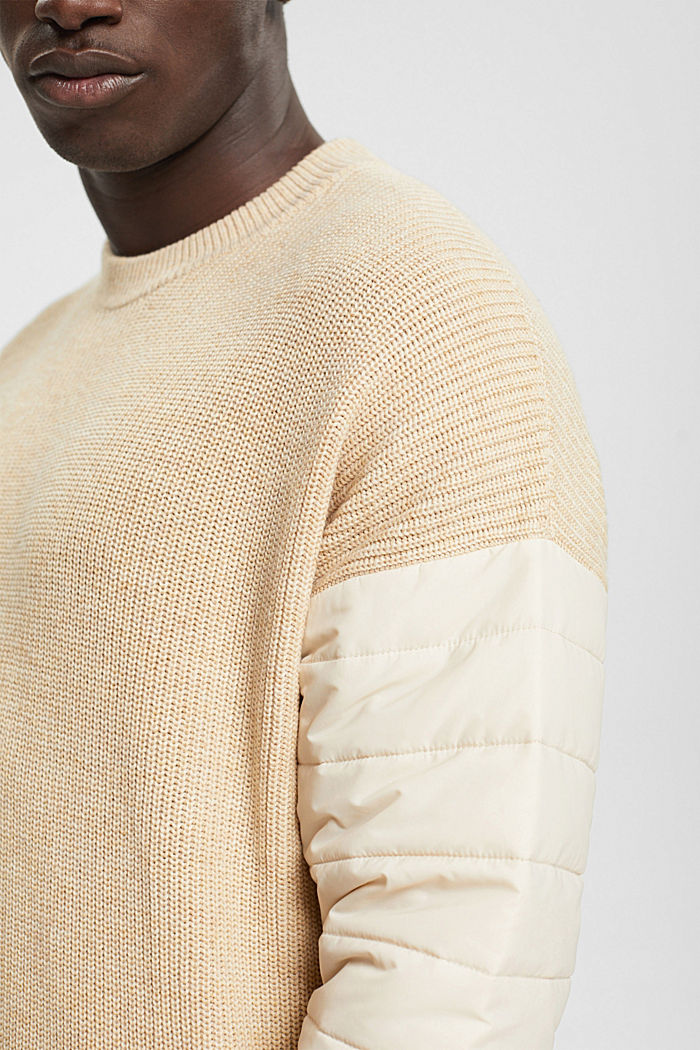 Mixed material jumper, CREAM BEIGE, detail-asia image number 2