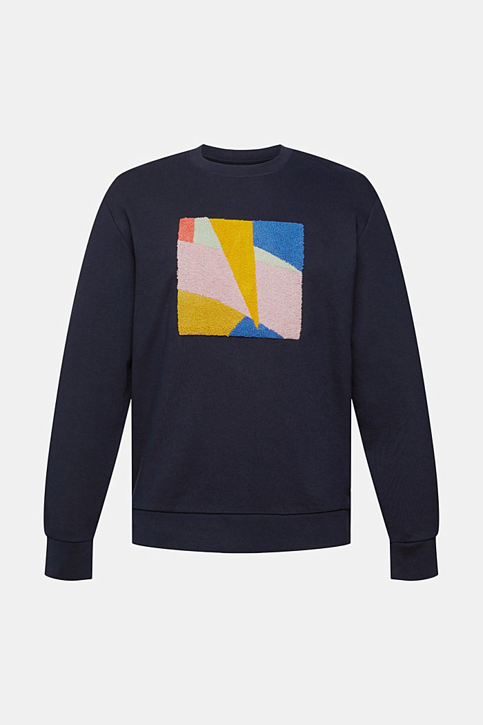 Sustainable cotton sweatshirt with applique, NAVY, detail-asia image number 6