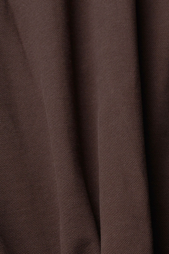 長袖珠地 Polo 衫, 深棕色, detail-asia image number 4