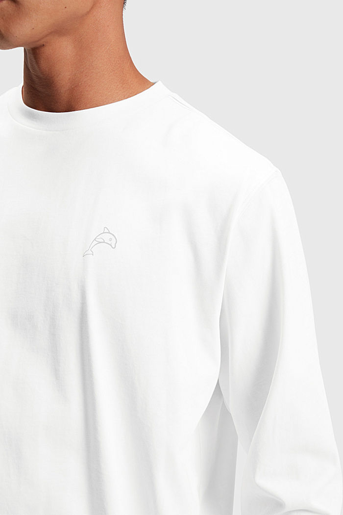 Color Dolphin Long Sleeve Top, WHITE, detail-asia image number 2