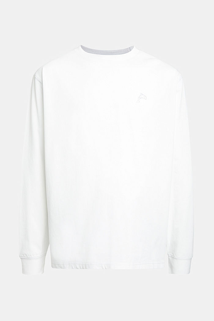 Color Dolphin Long Sleeve Top, WHITE, detail-asia image number 4