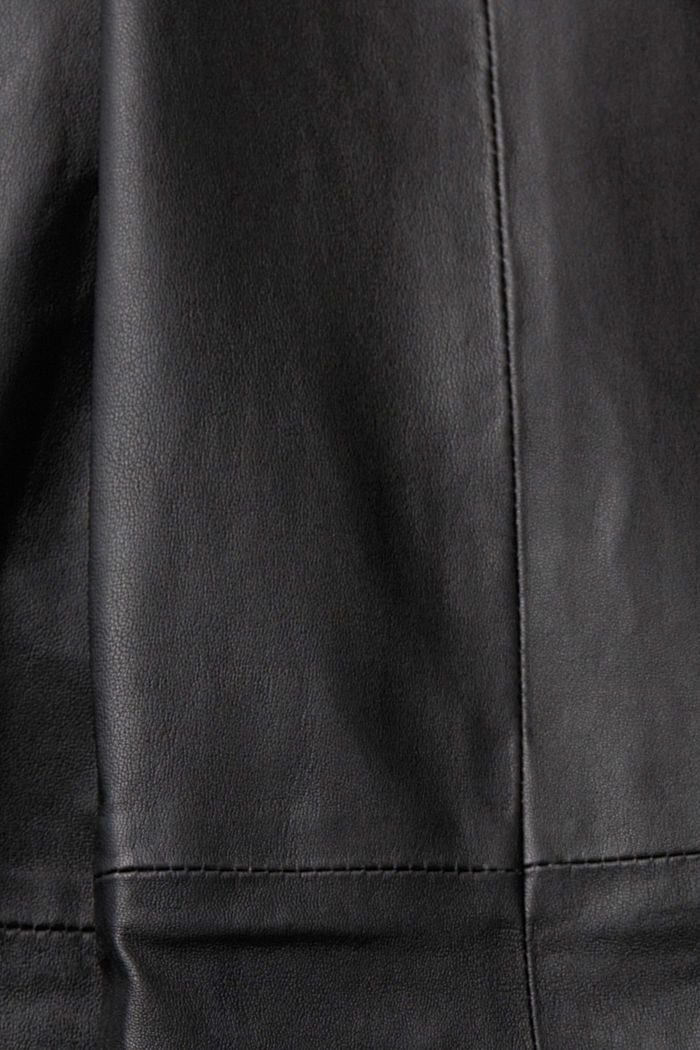 Mid-rise split hem leather trousers, BLACK, detail-asia image number 6