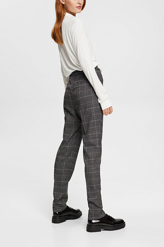 Checked high-rise trousers, GUN METAL, detail-asia image number 3