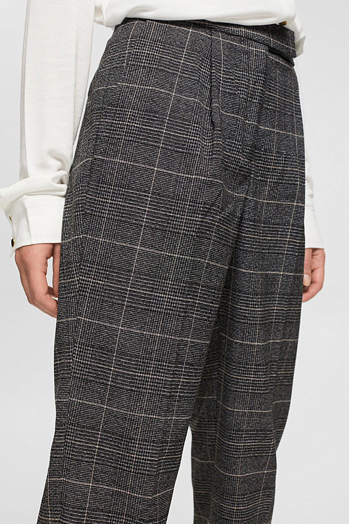 Checked high-rise trousers, GUN METAL, detail-asia image number 2