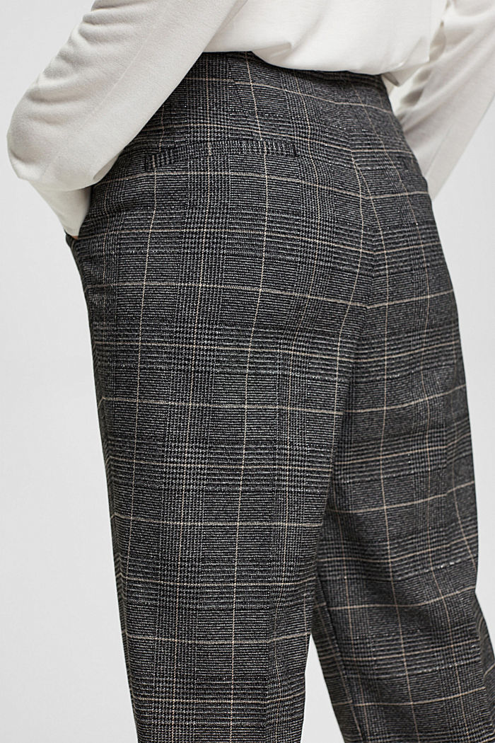 Checked high-rise trousers, GUN METAL, detail-asia image number 4