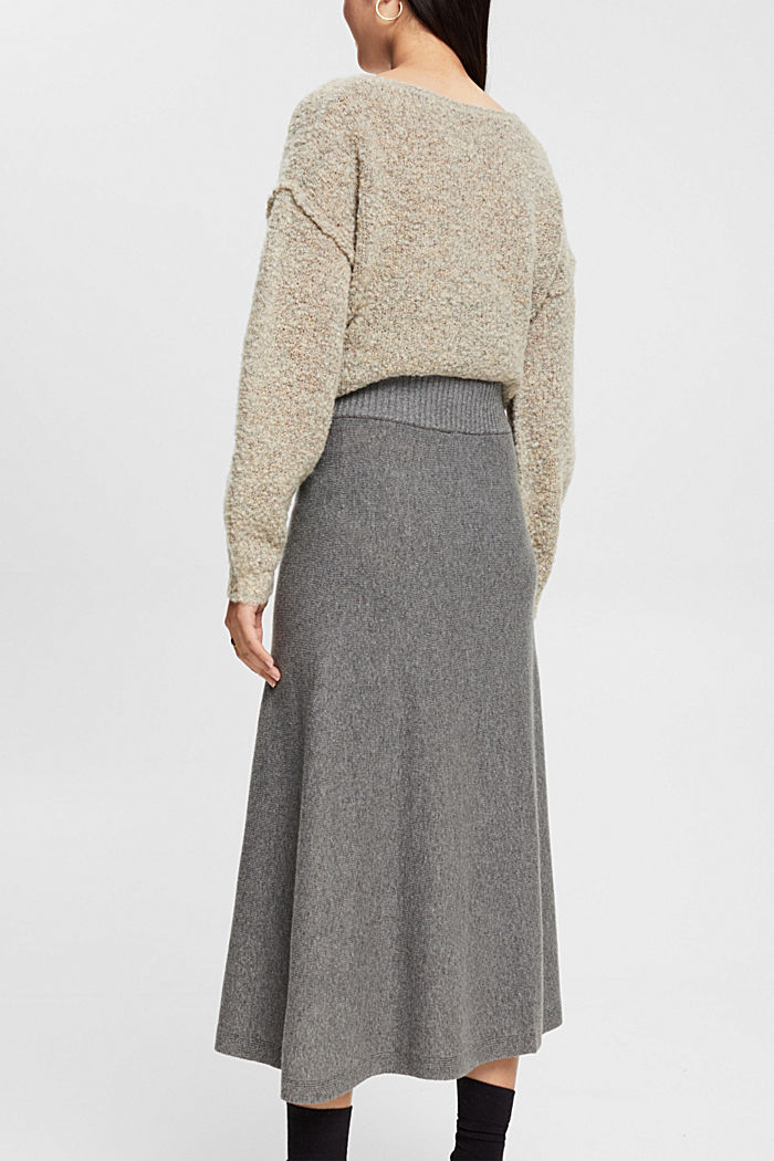 羊毛混紡半身裙, 灰色, detail-asia image number 3
