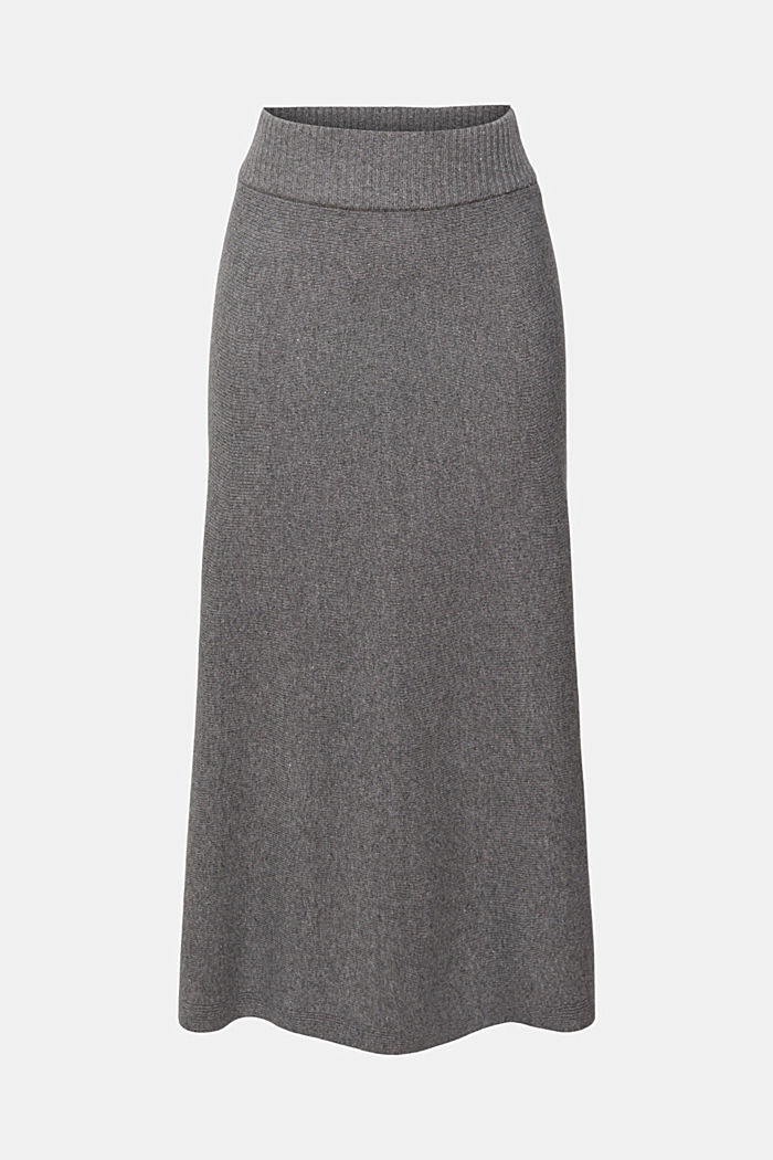 羊毛混紡半身裙, 灰色, detail-asia image number 7