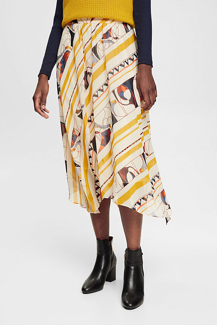 Patterned midi skirt, CREAM BEIGE, detail-asia image number 0