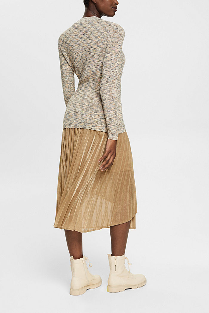 Pleated skirt with glitter effect, CREAM BEIGE, detail-asia image number 3