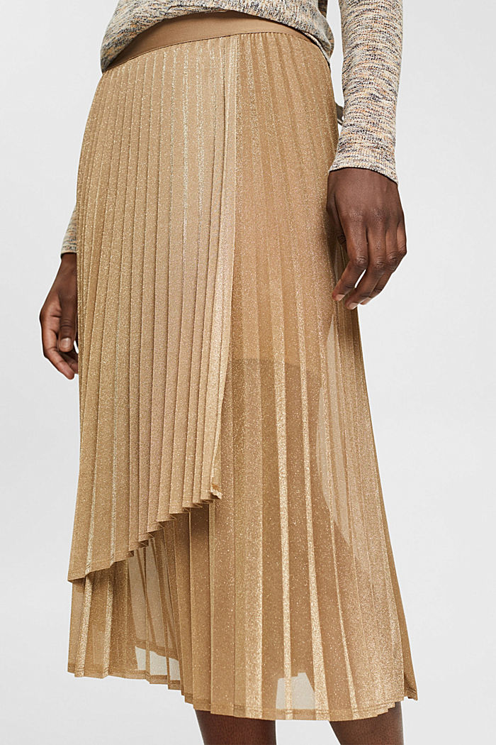 Pleated skirt with glitter effect, CREAM BEIGE, detail-asia image number 2