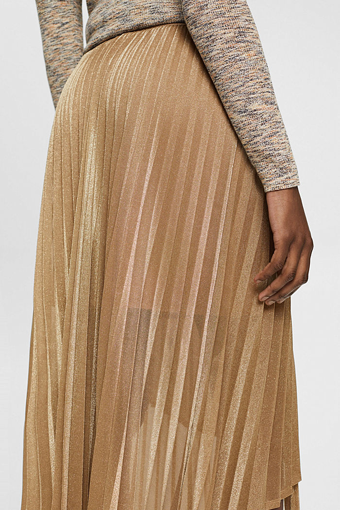 Pleated skirt with glitter effect, CREAM BEIGE, detail-asia image number 4