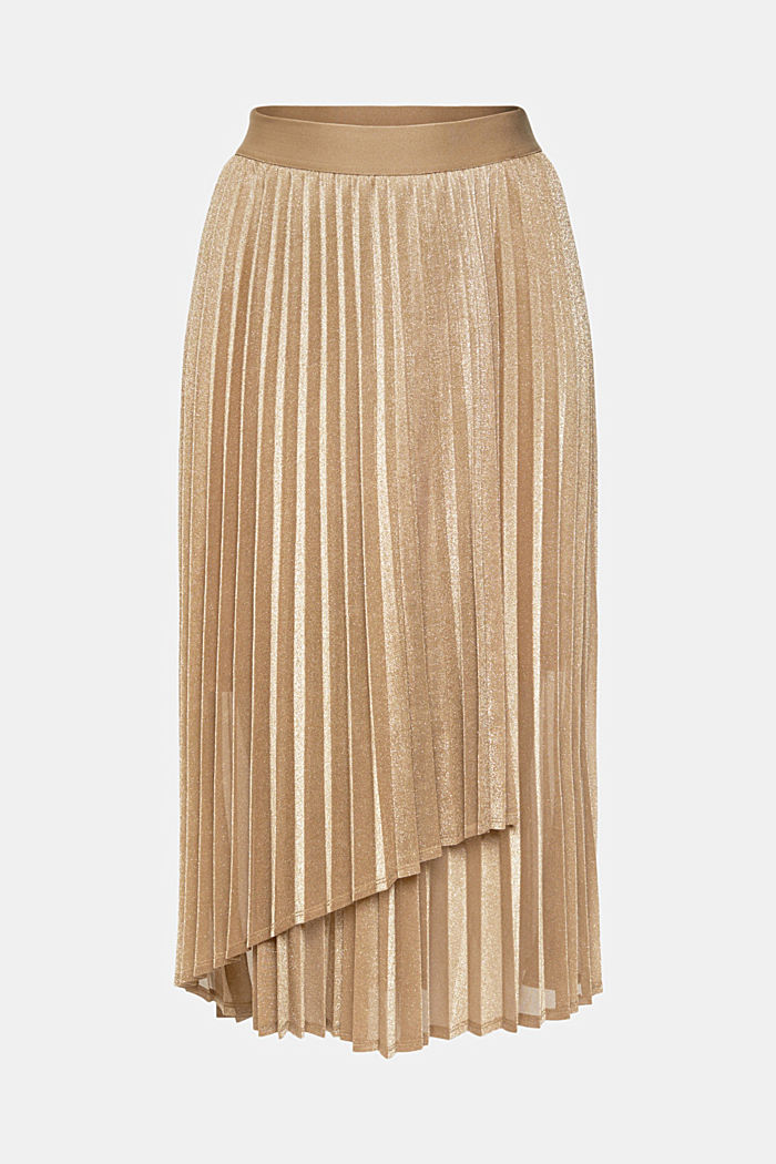 Pleated skirt with glitter effect, CREAM BEIGE, detail-asia image number 7