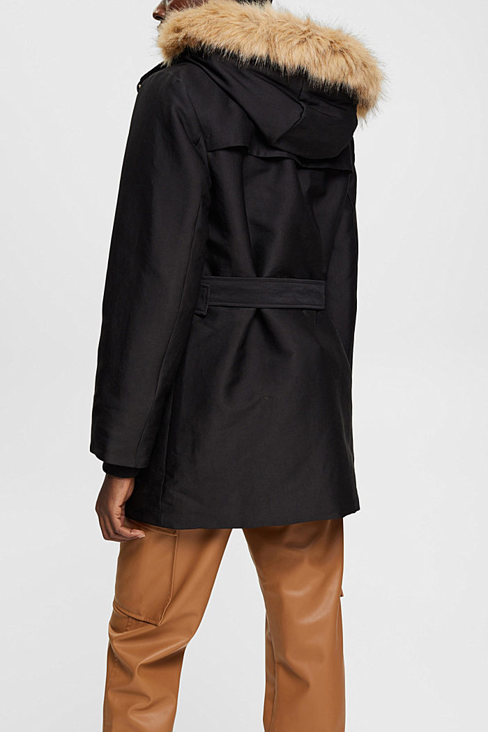 Parka with faux fur hood, BLACK, detail-asia image number 1