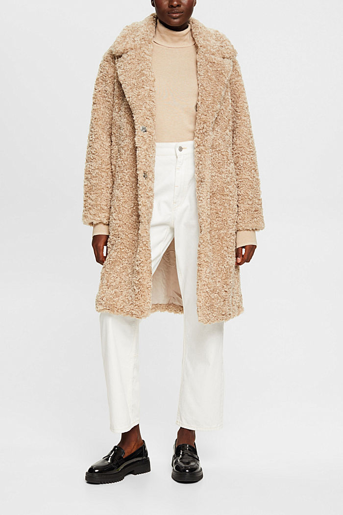Faux fur coat, CREAM BEIGE, detail-asia image number 2