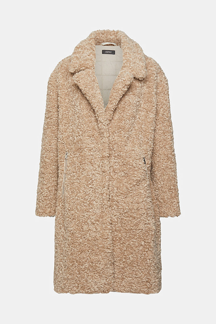 Faux fur coat, CREAM BEIGE, detail-asia image number 5