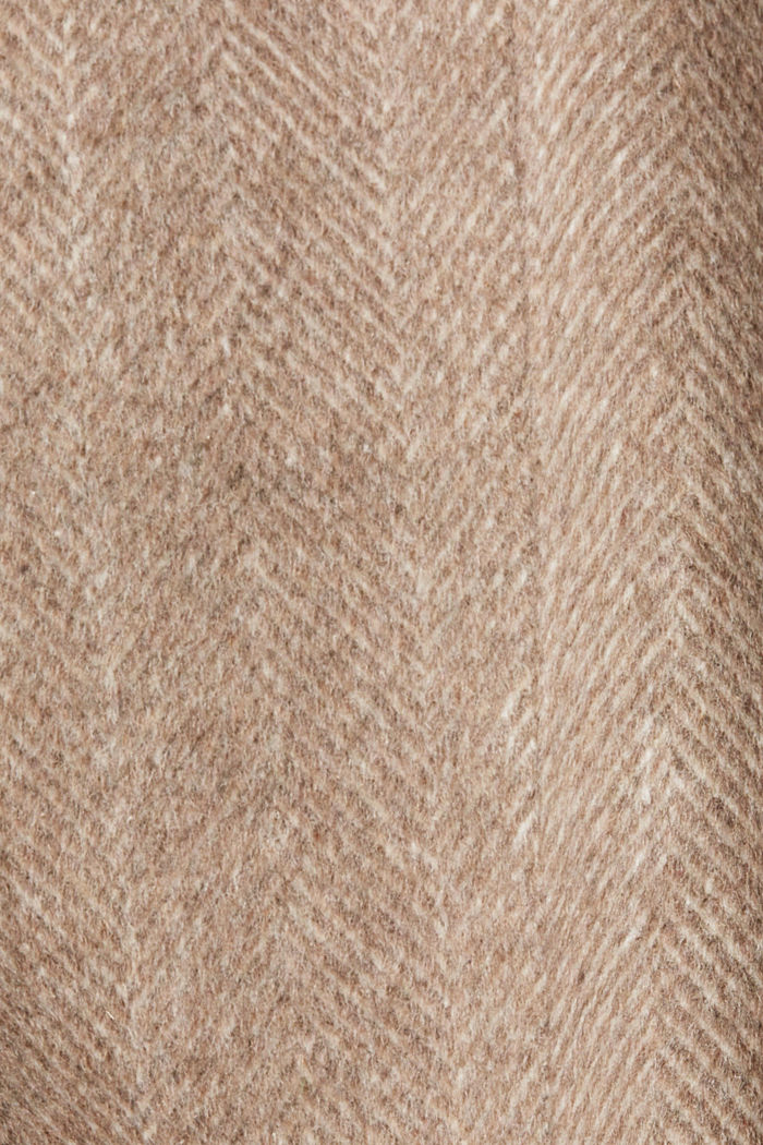 Wool blend coat with detachable hood, LIGHT TAUPE, detail-asia image number 4