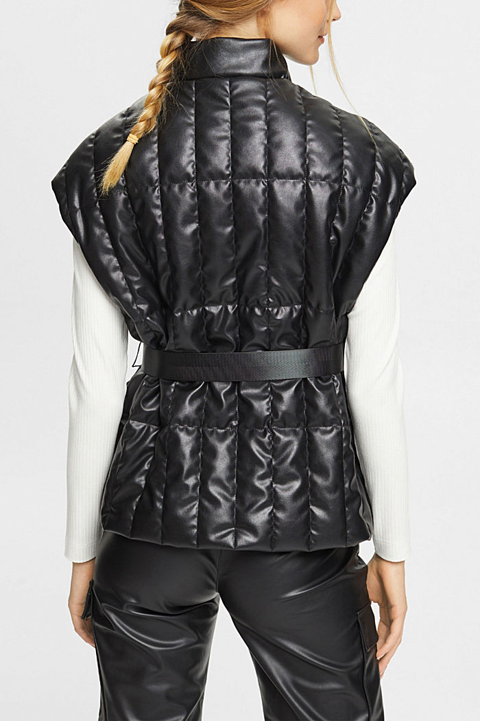 Quilted body warmer with belt, BLACK, detail-asia image number 1