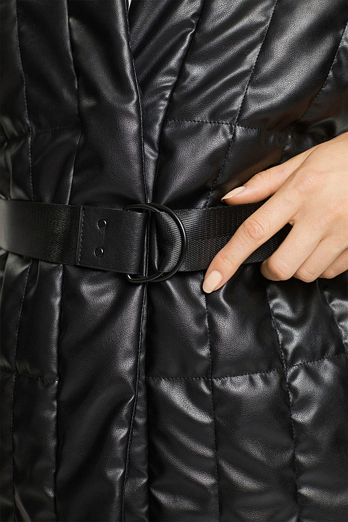 Quilted body warmer with belt, BLACK, detail-asia image number 4