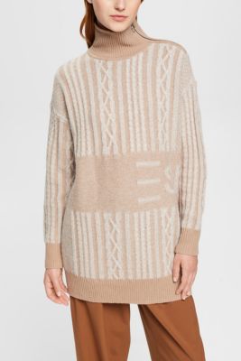 Long wool blend jumper, LIGHT BEIGE, detail-asia image number 0